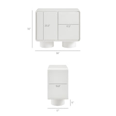 Lumo White 2-Door Curved Wood Accent Cabinet - Ornate Home