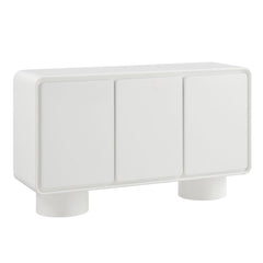Lumo White 3-Door Curved Wood Accent Cabinet - Ornate Home