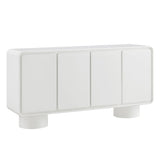 Lumo White 4-Door Curved Wood Accent Cabinet - Ornate Home
