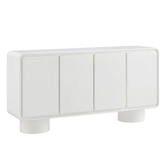 Lumo White 4-Door Curved Wood Accent Cabinet - Ornate Home