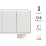 Lumo White 4-Door Curved Wood Accent Cabinet - Ornate Home