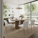 Luna Umber Brown Table w/ 6 Gibson Chairs - Ornate Home