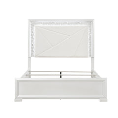 Luna White Eastern King Bed - Ornate Home