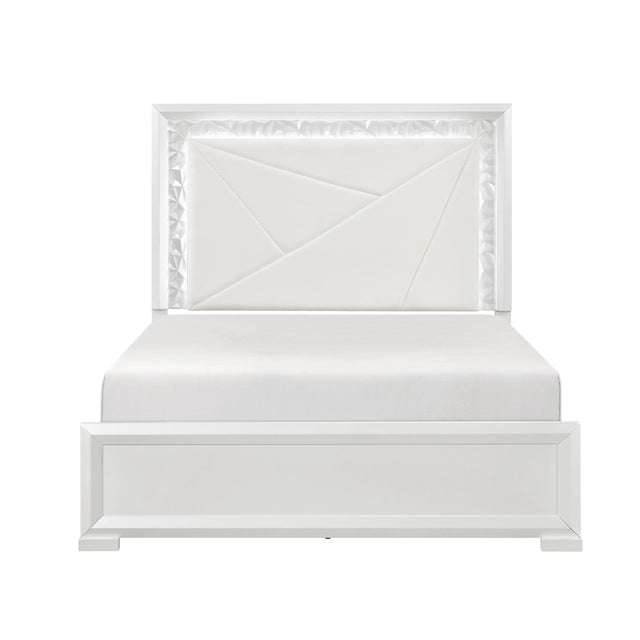 Luna White Queen Bed - Ornate Home