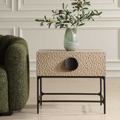 Lunar Black/Woodtone Wooden Side Table - Ornate Home