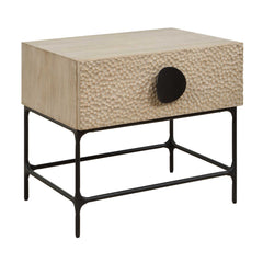 Lunar Black/Woodtone Wooden Side Table - Ornate Home