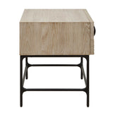 Lunar Black/Woodtone Wooden Side Table - Ornate Home