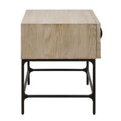Lunar Black/Woodtone Wooden Side Table - Ornate Home