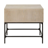 Lunar Black/Woodtone Wooden Side Table - Ornate Home