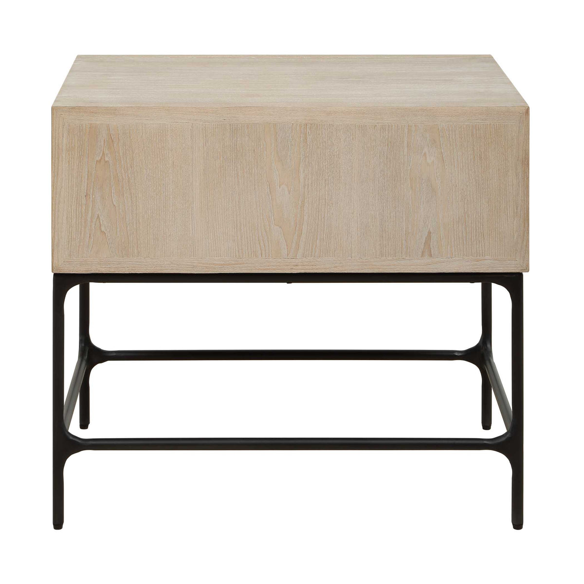 Lunar Black/Woodtone Wooden Side Table - Ornate Home