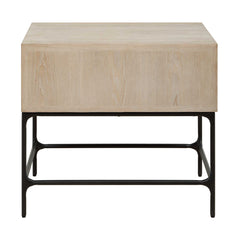 Lunar Black/Woodtone Wooden Side Table - Ornate Home