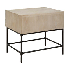 Lunar Black/Woodtone Wooden Side Table - Ornate Home