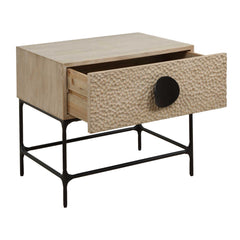 Lunar Black/Woodtone Wooden Side Table - Ornate Home