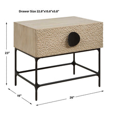 Lunar Black/Woodtone Wooden Side Table - Ornate Home