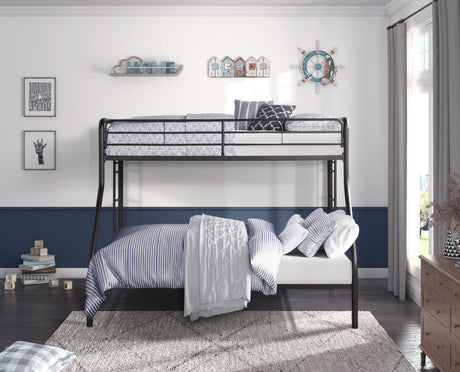 Lunar Dark Bronze Metal Twin/Full Bunk Bed - Ornate Home