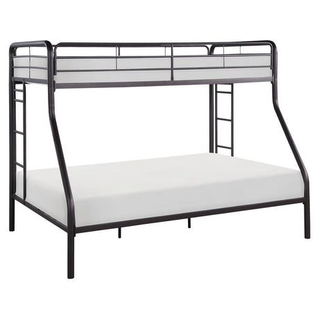 Lunar Dark Bronze Metal Twin/Full Bunk Bed - Ornate Home