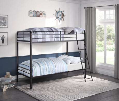 Lunar Dark Bronze Metal Twin/Twin Bunk Bed - Ornate Home