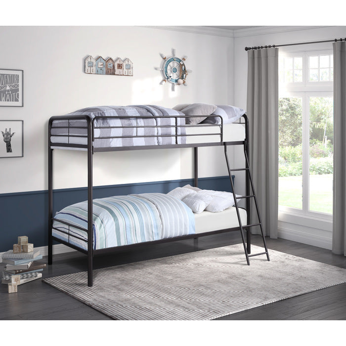 Lunar Dark Bronze Metal Twin/Twin Bunk Bed - Ornate Home