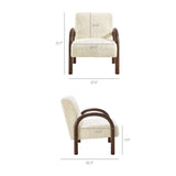 Lunet Ecru Faux Shearling Accent Armchair - Ornate Home