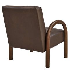 Lunet Espresso Faux Leather Upholstered Accent Chair - Ornate Home