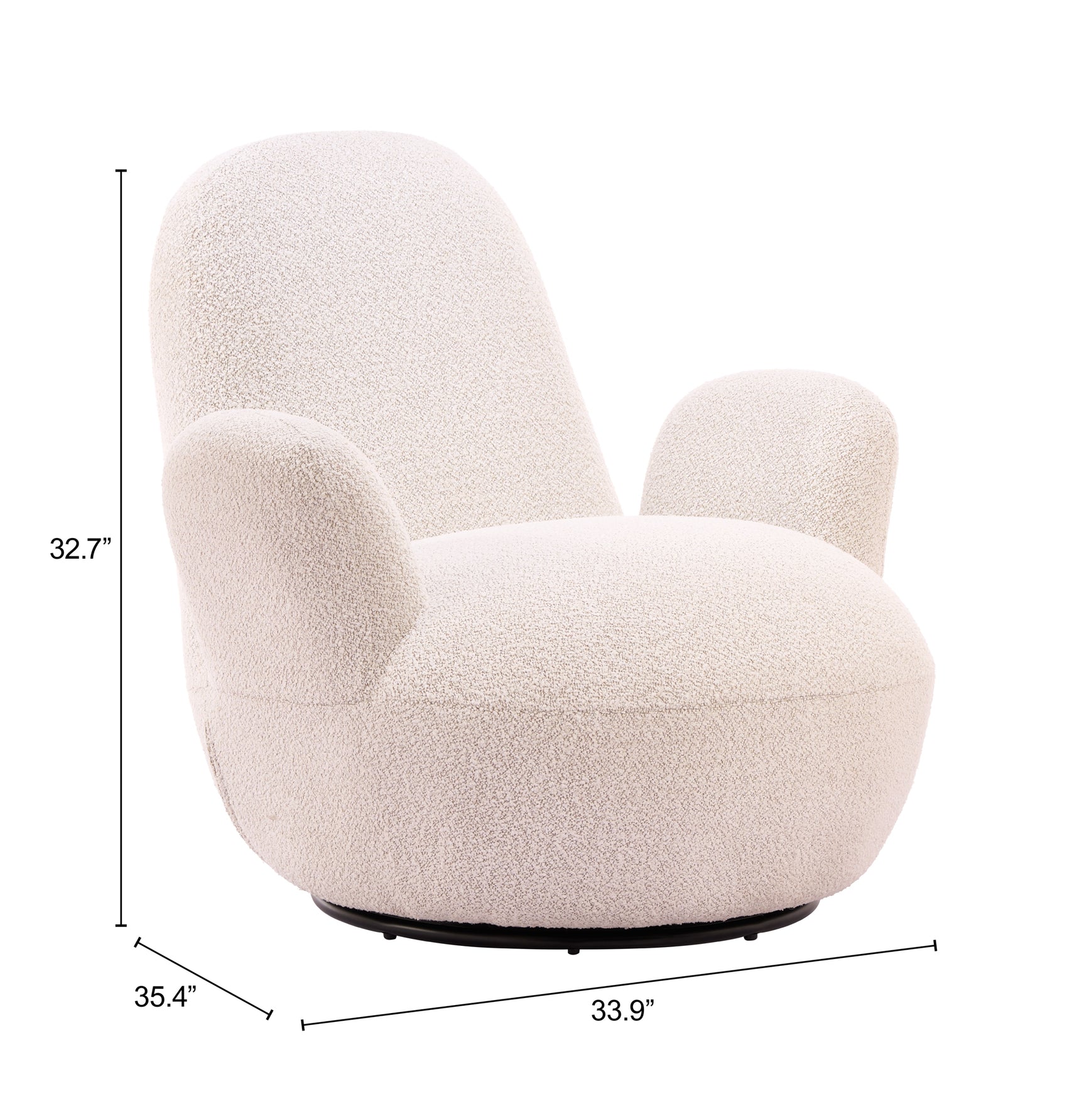 Lunet Ivory Swivel Chair