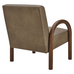 Lunet Mushroom Faux Leather Upholstered Accent Chair - Ornate Home