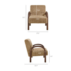 Lunet Sand Faux Shearling Accent Armchair - Ornate Home