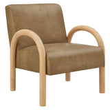Lunet Toast Faux Leather Upholstered Accent Chair - Ornate Home