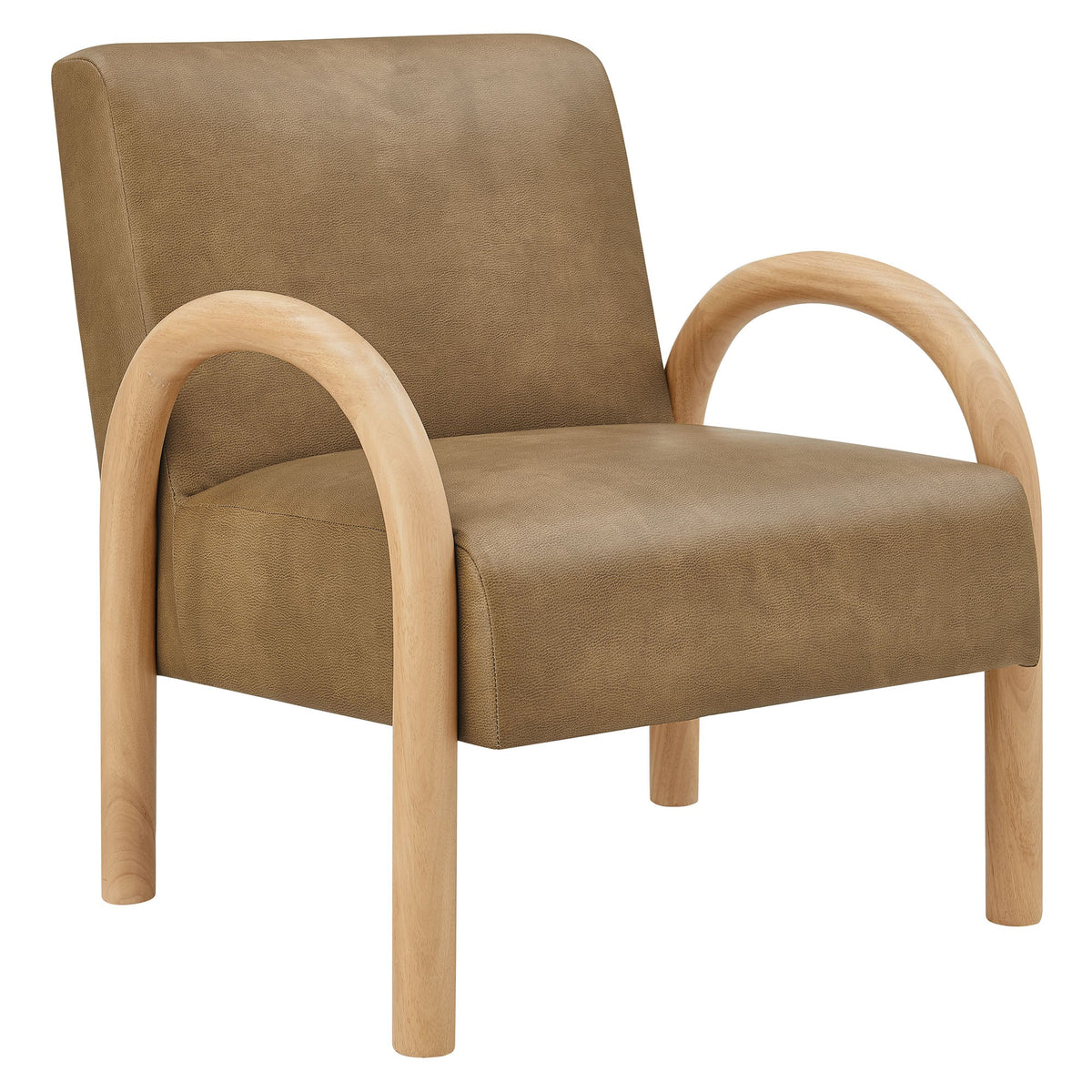Lunet Toast Faux Leather Upholstered Accent Chair - Ornate Home