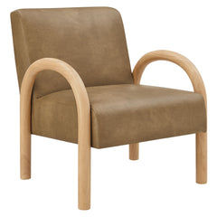 Lunet Toast Faux Leather Upholstered Accent Chair - Ornate Home
