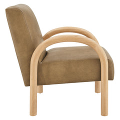 Lunet Toast Faux Leather Upholstered Accent Chair - Ornate Home