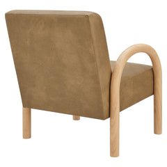 Lunet Toast Faux Leather Upholstered Accent Chair - Ornate Home
