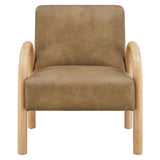 Lunet Toast Faux Leather Upholstered Accent Chair - Ornate Home