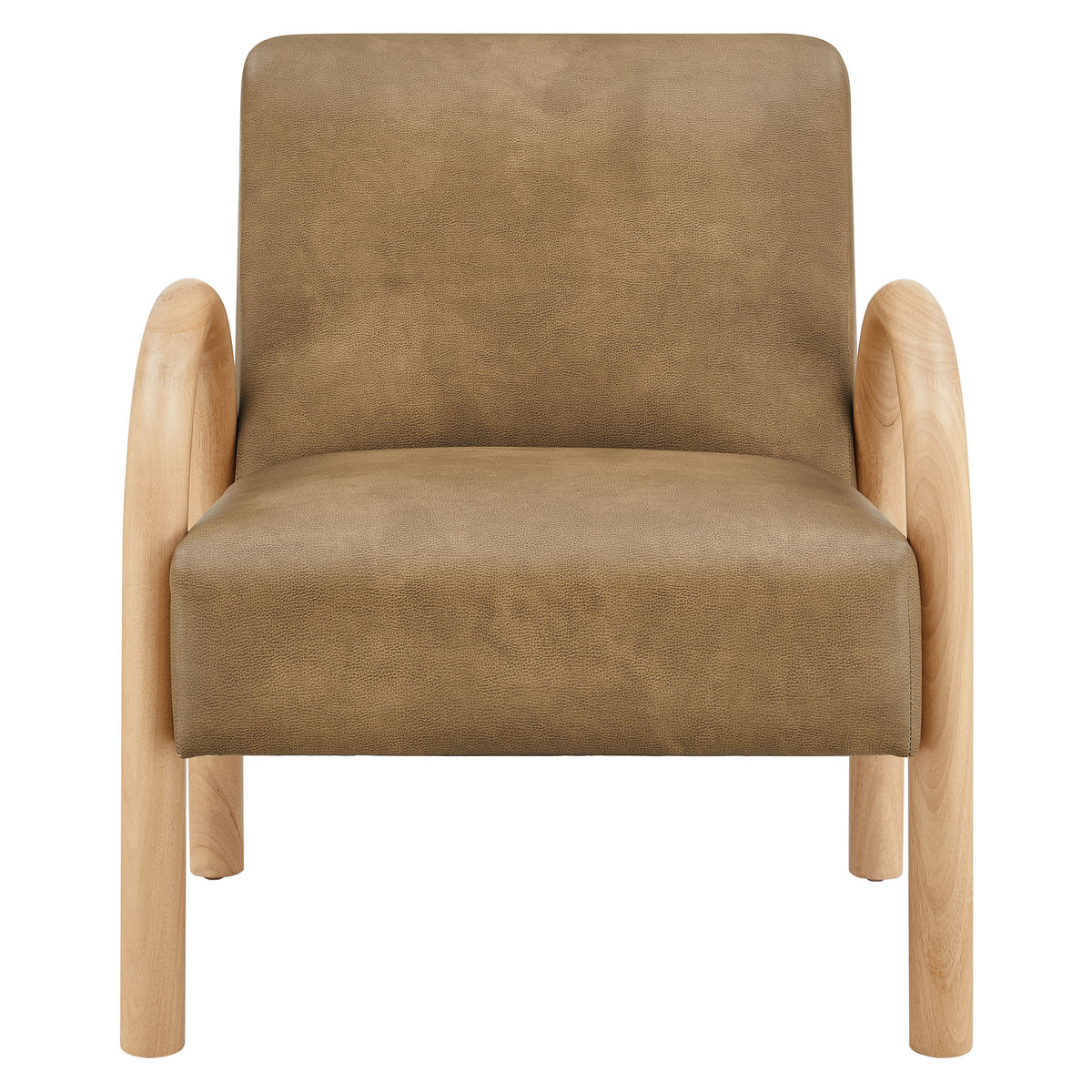 Lunet Toast Faux Leather Upholstered Accent Chair - Ornate Home