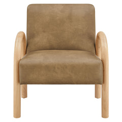 Lunet Toast Faux Leather Upholstered Accent Chair - Ornate Home