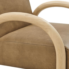 Lunet Toast Faux Leather Upholstered Accent Chair - Ornate Home