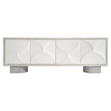 Lunula Sand Grey/Vellum/Flaxen Entertainment Credenza - Ornate Home
