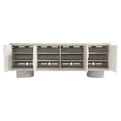 Lunula Sand Grey/Vellum/Flaxen Entertainment Credenza - Ornate Home