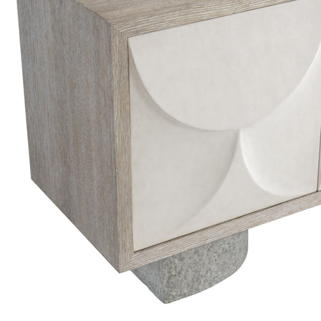 Lunula Sand Grey/Vellum/Flaxen Entertainment Credenza - Ornate Home