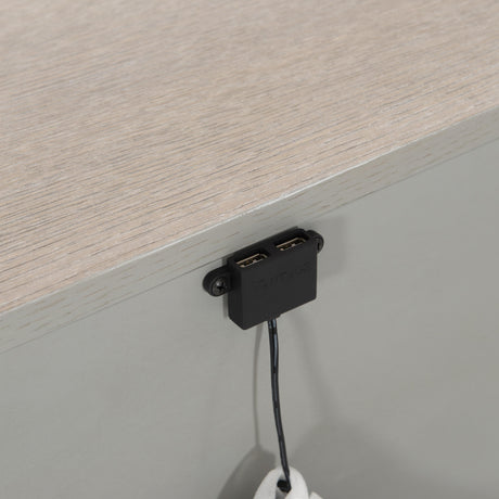 Lunula Sand Grey/Vellum/Flaxen Nightstand - Ornate Home