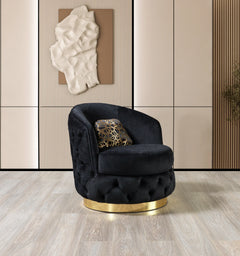 Lupino Black Velvet Chair - Ornate Home