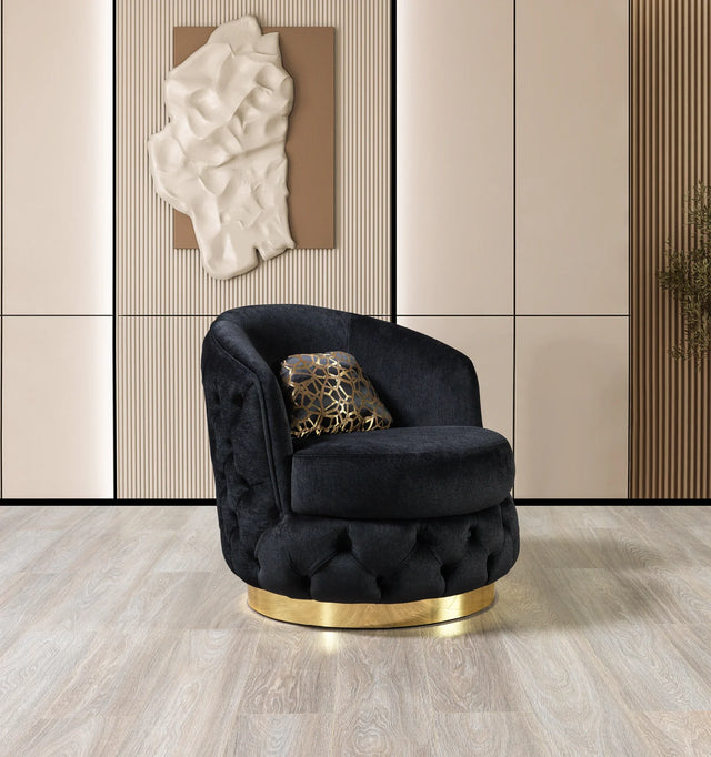 Lupino Black Velvet Chair - Ornate Home