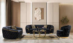 Lupino Black Velvet Chair - Ornate Home