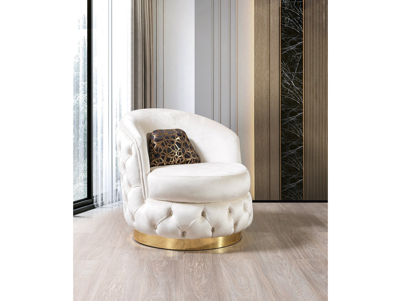 Lupino Ivory Velvet Chair - Ornate Home
