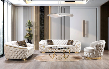 Lupino Ivory Velvet Chair - Ornate Home