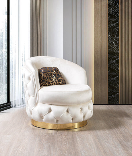 Lupino Ivory Velvet Chair - Ornate Home