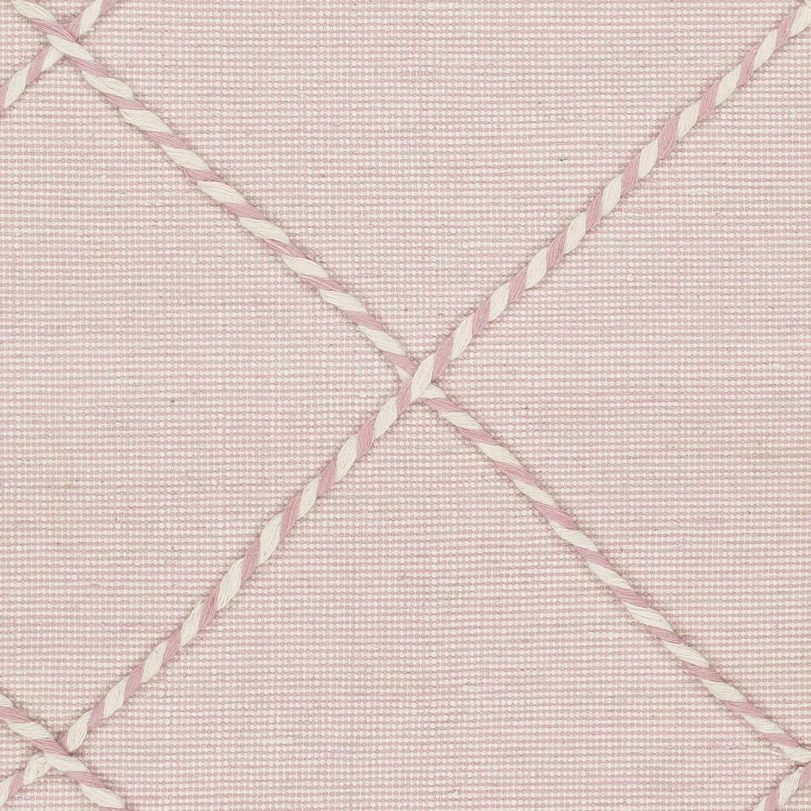Lupton Pink Trellis Wool Rug with tassels - Clearance - Ornate Home