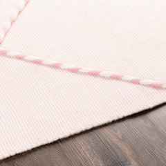 Lupton Pink Trellis Wool Rug with tassels - Clearance - Ornate Home