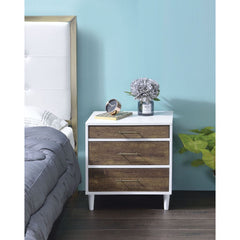 Lurel White & Weathered Oak Accent Table - Ornate Home