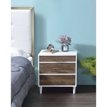 Lurel White & Weathered Oak Accent Table - Ornate Home